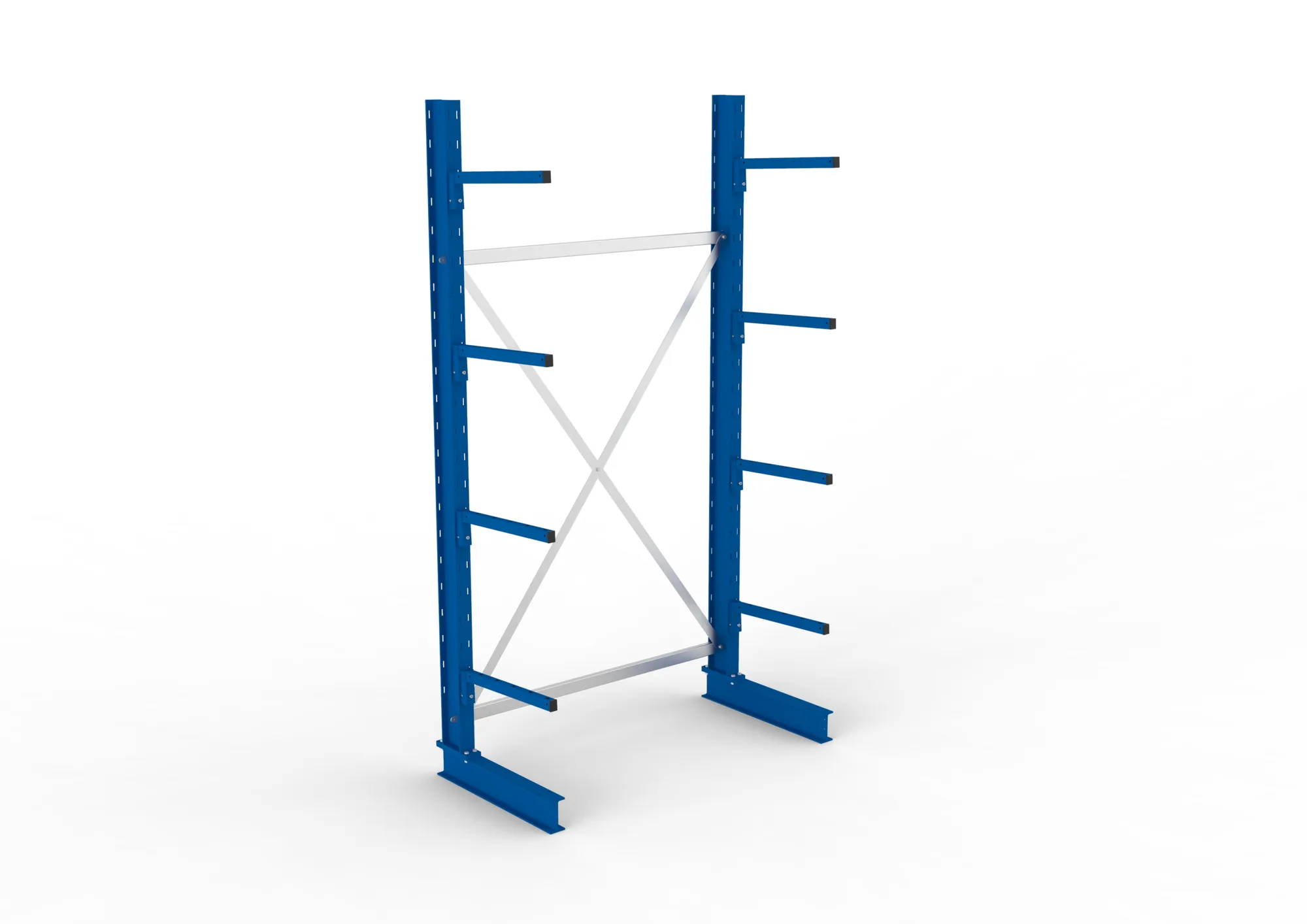 META MULTISTRONG L, Kragarmregal, Grundregal, 2500 x 1300 x 500 mm, Armlast 175 kg, einseitig, 4+1 Ebenen – Ansicht von oben