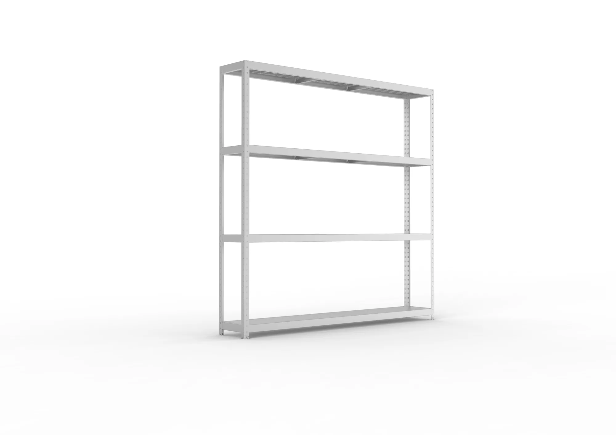META SPEED-RACK, Weitspannregal, 2470 x 2500 x 400 mm, Fachlast 400 kg, Stahlpaneelböden, 4 Ebenen – Ansicht in Blickhöhe