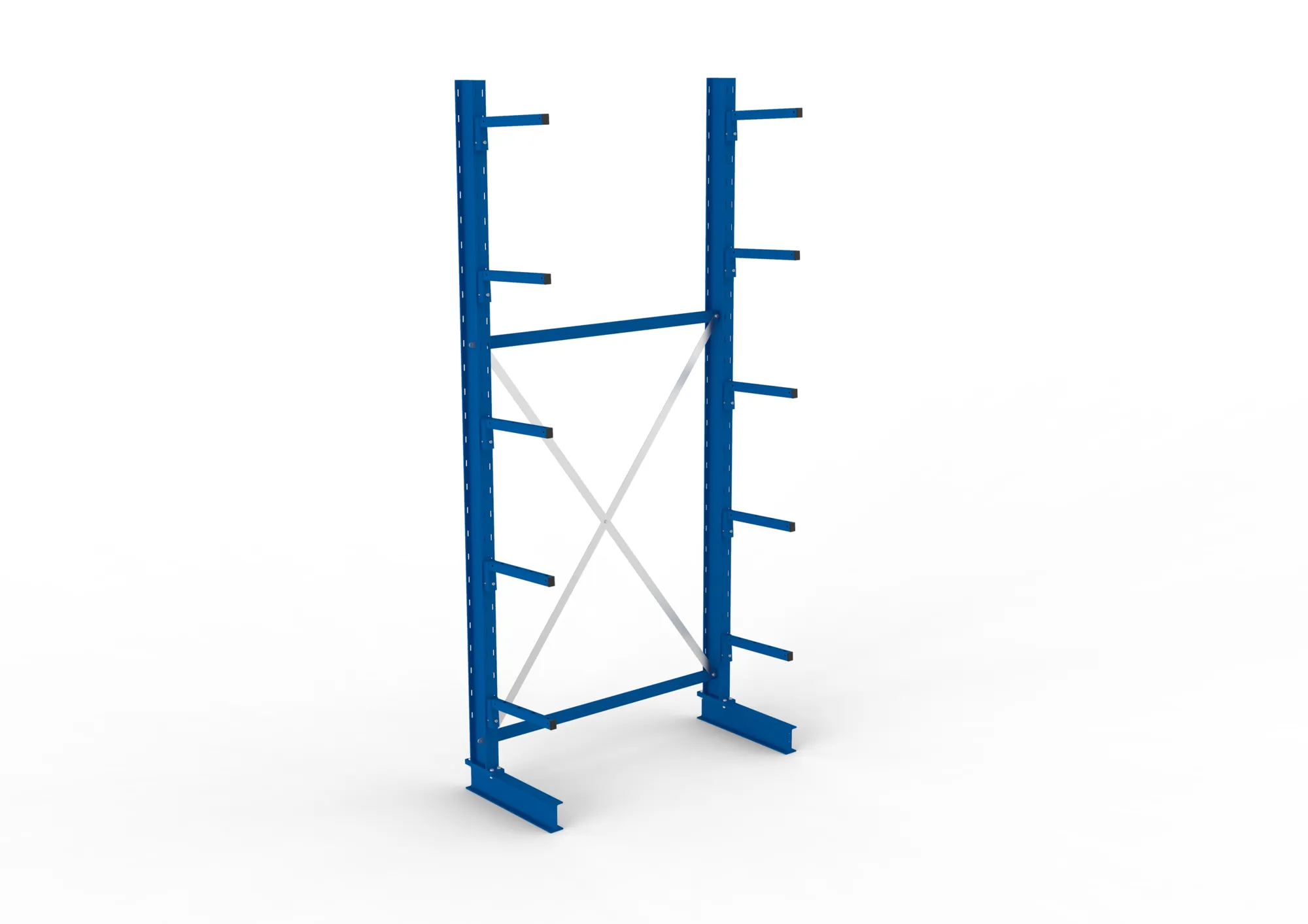 META MULTISTRONG L, Kragarmregal, Grundregal, 3000 x 1300 x 400 mm, Armlast 220 kg, einseitig, 5+1 Ebenen – Ansicht von oben