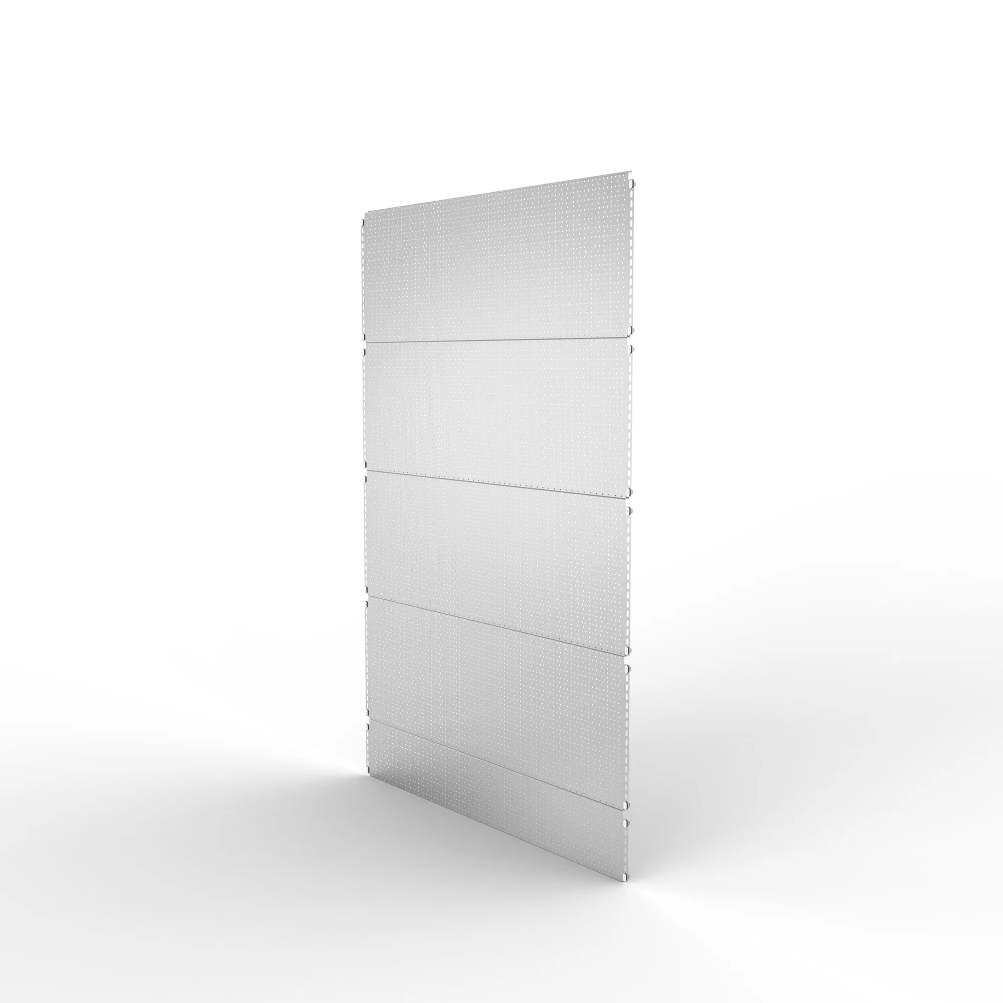 META CLIP, Euroloch-Rückwand, 2000 x 1300 mm, verzinkt – Ansicht in Blickhöhe