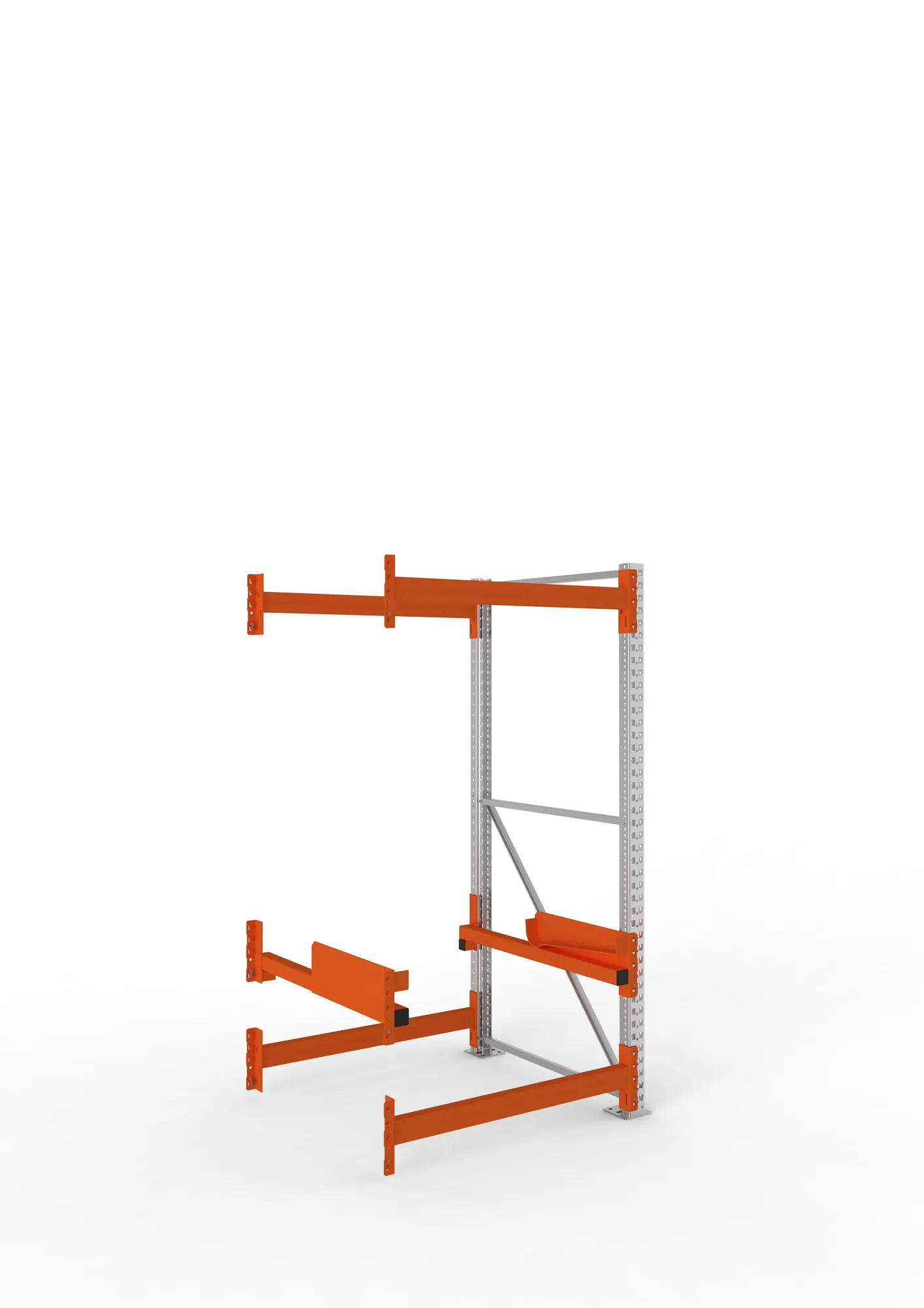 META MULTIPAL, Kabeltrommelregal, Anbauregal, 2200 x 1100 x 1100 mm, Feldlast 4000 kg, 2 Ebenen, Typ 2, verzinkt – Ansicht in Blickhöhe