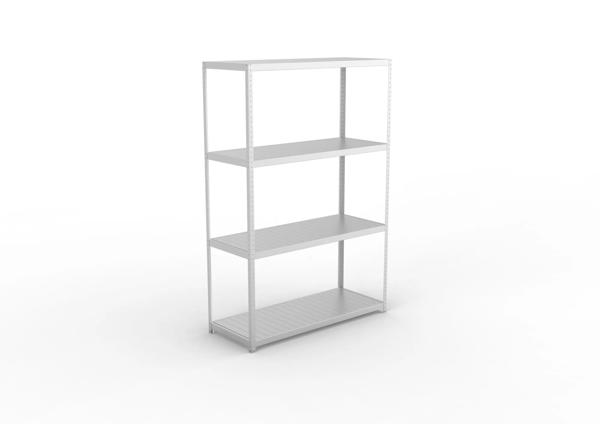 META SPEED-RACK, Weitspannregal, 2970 x 2000 x 800 mm, Fachlast 500 kg, Stahlpaneelböden, 4 Ebenen – Ansicht von oben