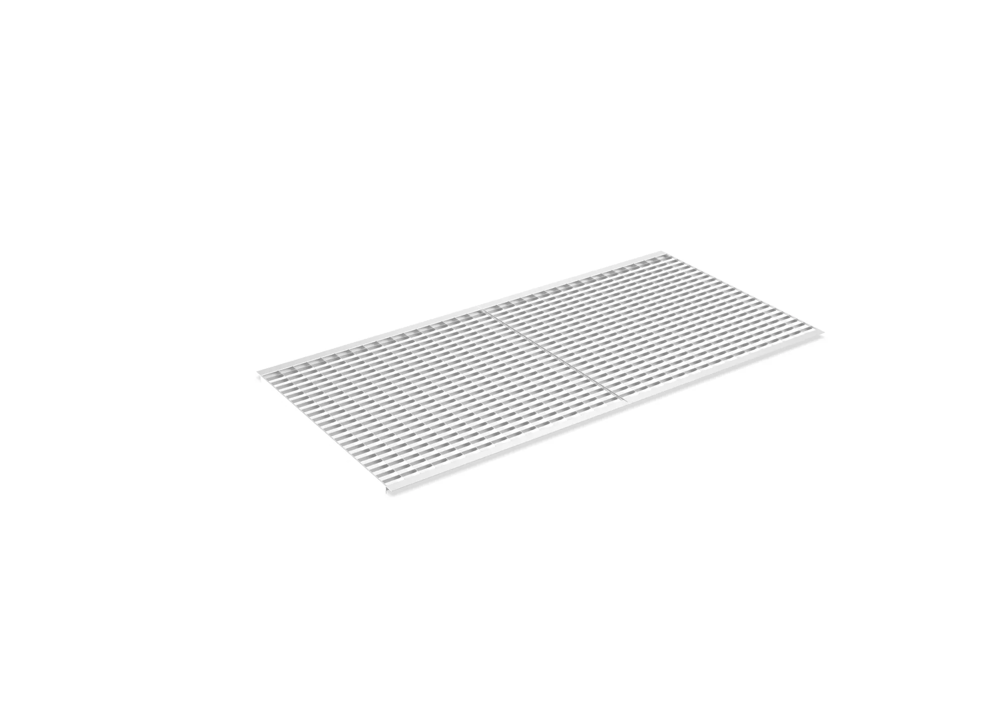 META MULTIPAL, Gitterrostboden eingelegt, 2225 x 1100 mm, 500 kg/m², feuerverzinkt – Ansicht in Blickhöhe