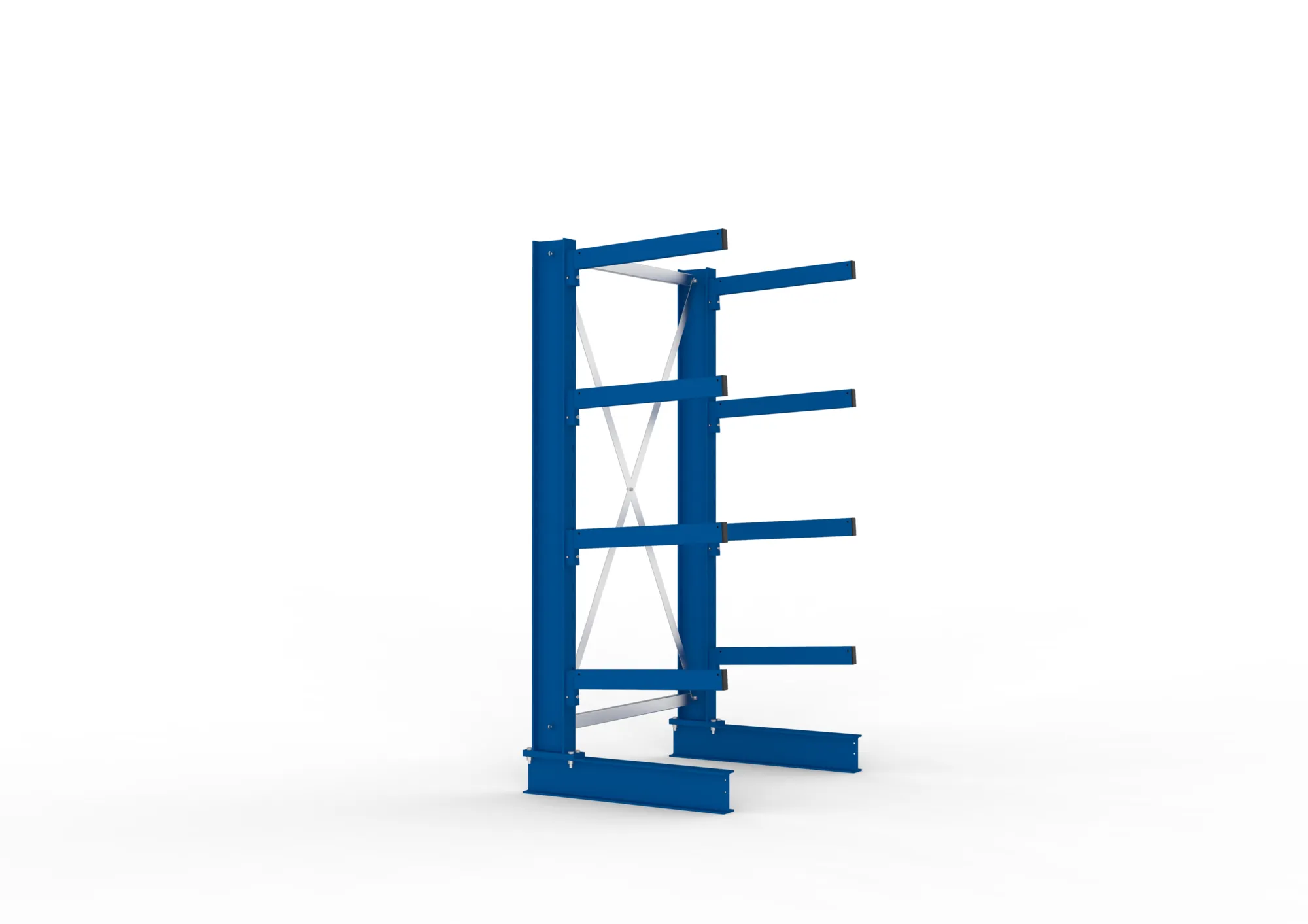 META MULTISTRONG M, Kragarmregal, Grundregal, 2000 x 1000 x 600 mm, Armlast 355 kg, einseitig, 4+1 Ebenen – Seitenansicht