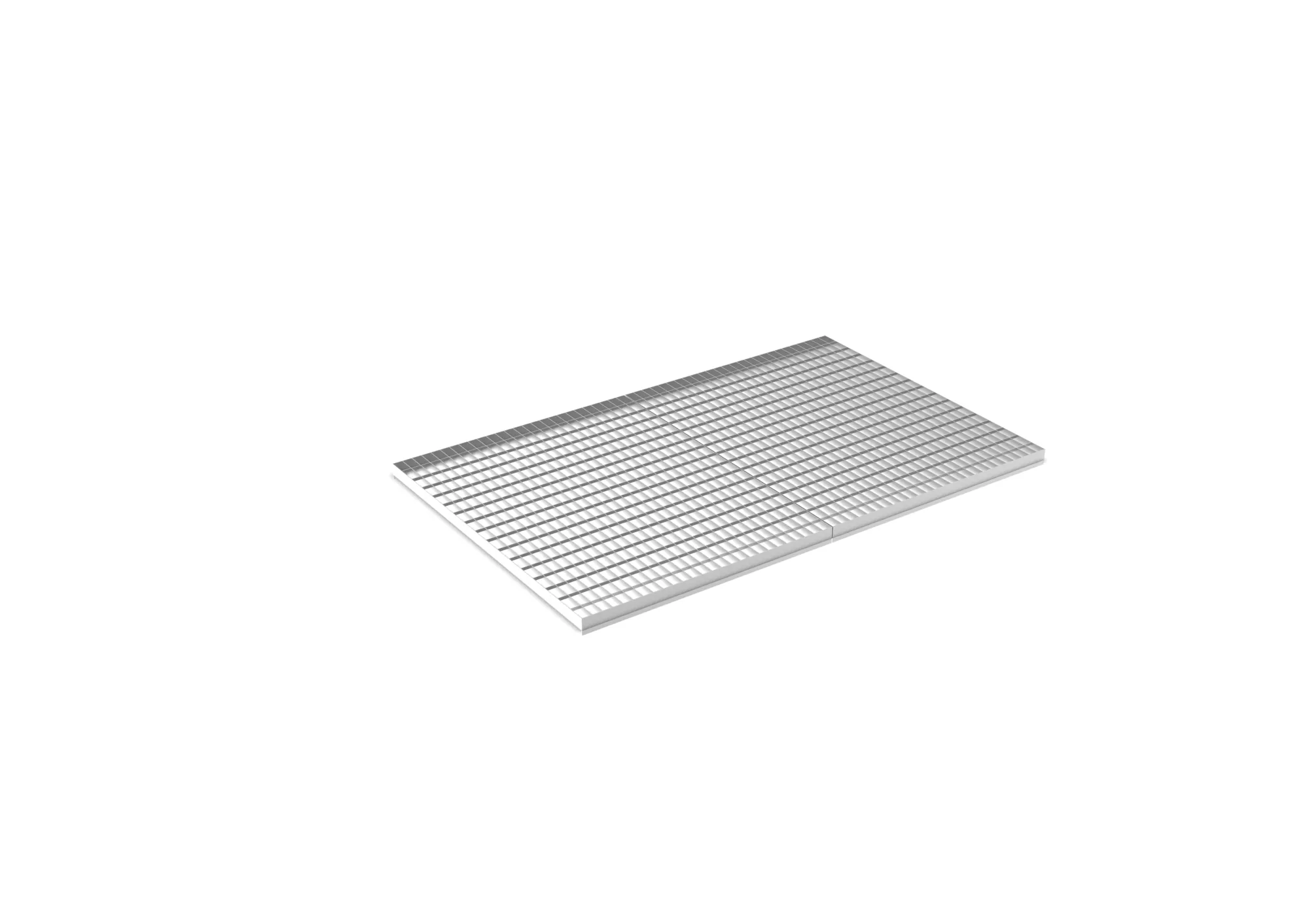 META MULTIPAL, Gitterrostboden aufgelegt, 1825 x 1100 mm, 1000 kg/m², feuerverzinkt – Ansicht in Blickhöhe