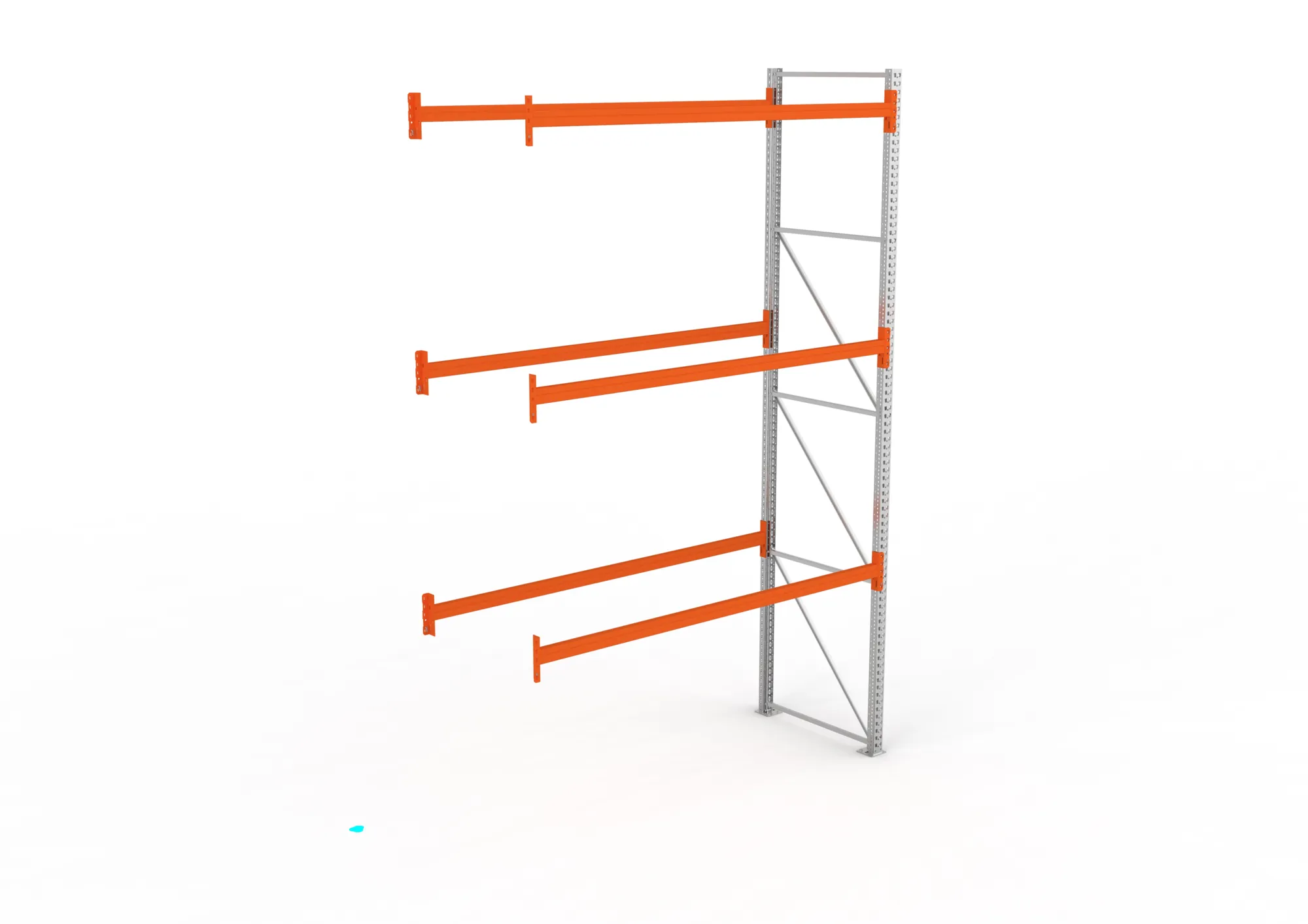 META MULTIPAL, Palettenregal, Anbauregal, 4400 x 2700 x 1100 mm, Fachlast 480 kg, 4 Ebenen, 12 Paletten, verzinkt – Ansicht von oben
