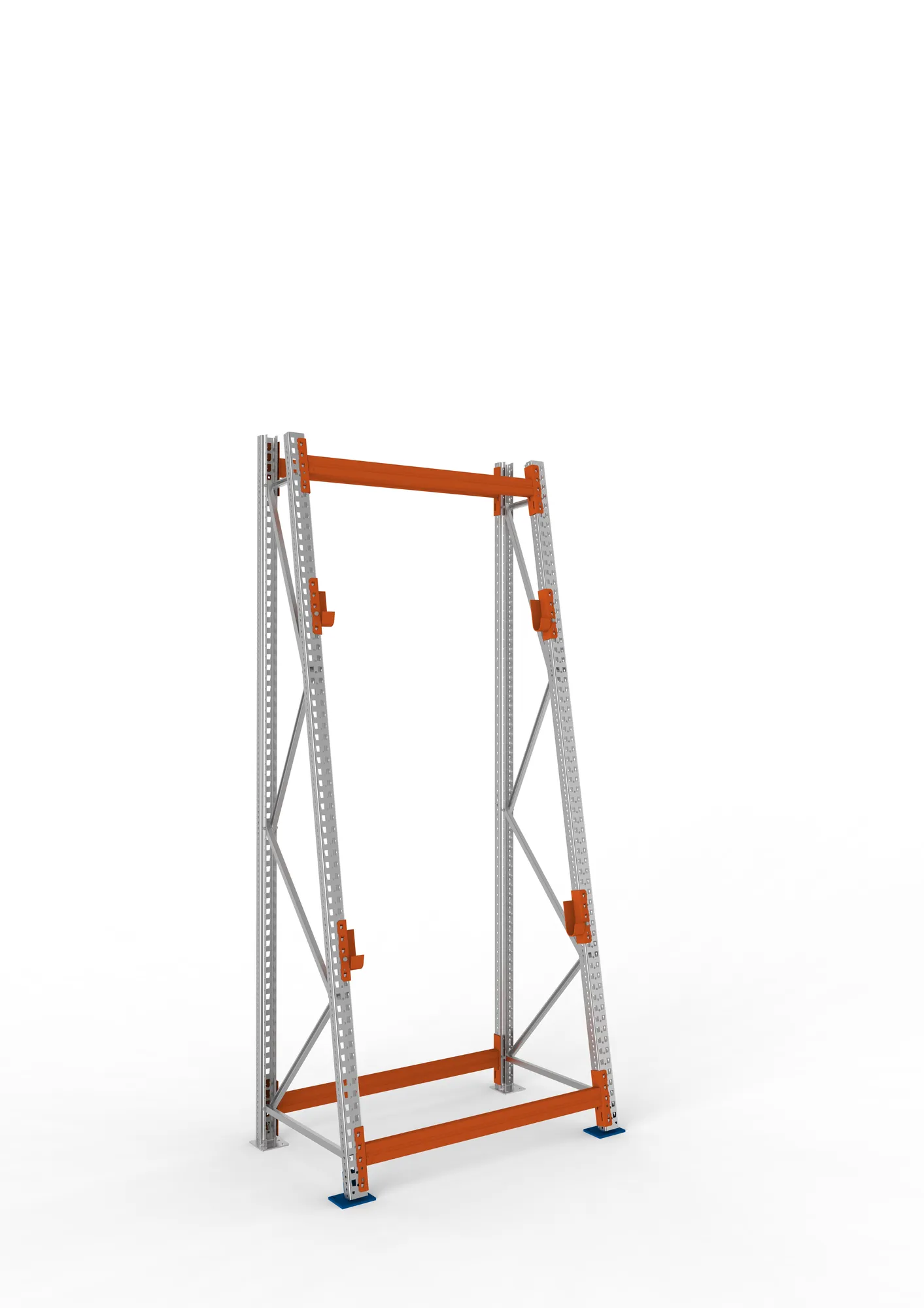 META MULTIPAL, Kabeltrommelregal, Grundregal, 3300 x 1300 x 900 mm, Feldlast 1500 kg, 2 Ebenen, Typ 3/A-Ständer, verzinkt – Ansicht in Blickhöhe