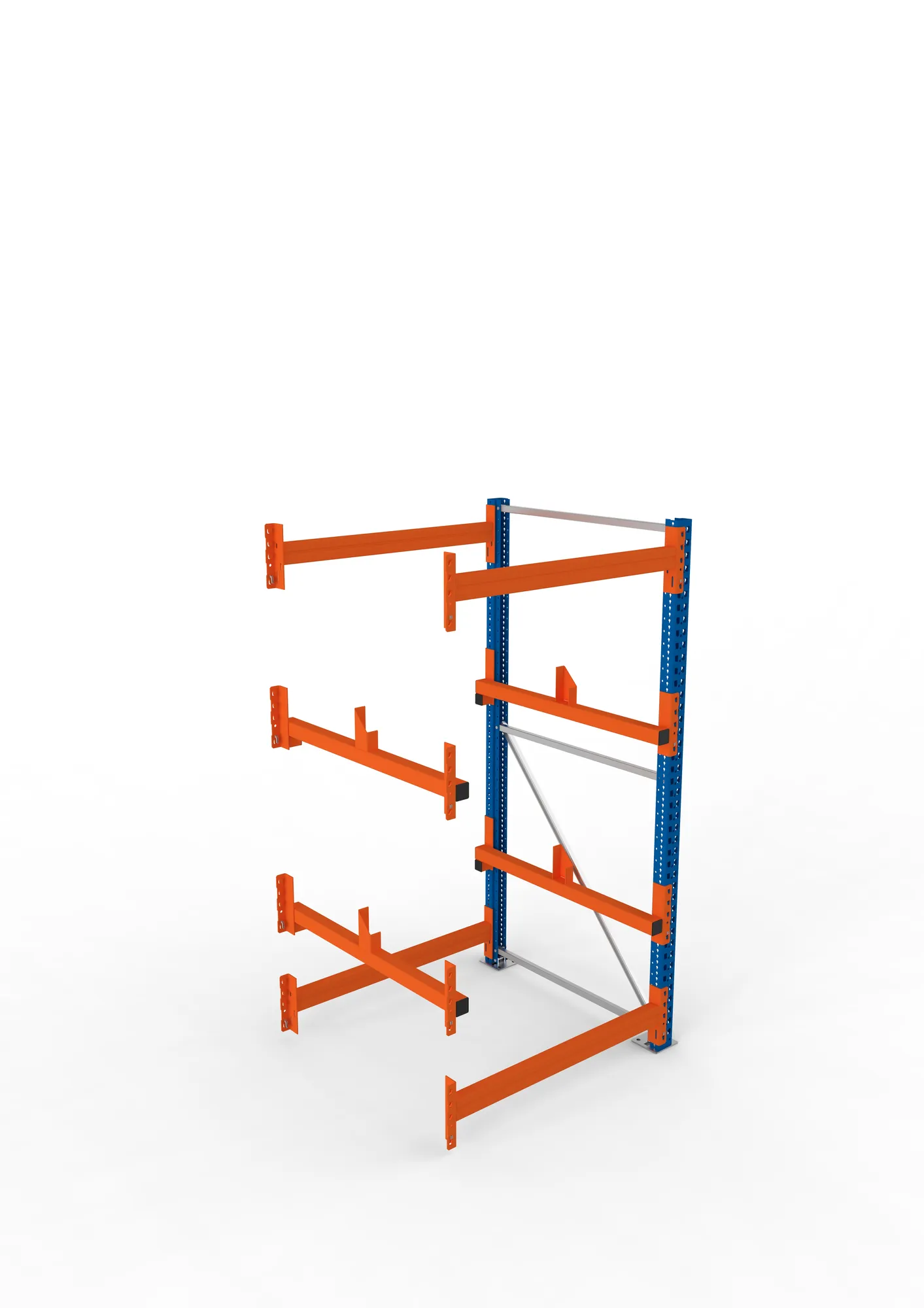 META MULTIPAL, Kabeltrommelregal, Anbauregal, 2200 x 1100 x 1100 mm, Feldlast 4000 kg, 2 Ebenen, Typ 1, RAL 5010 – Ansicht von oben