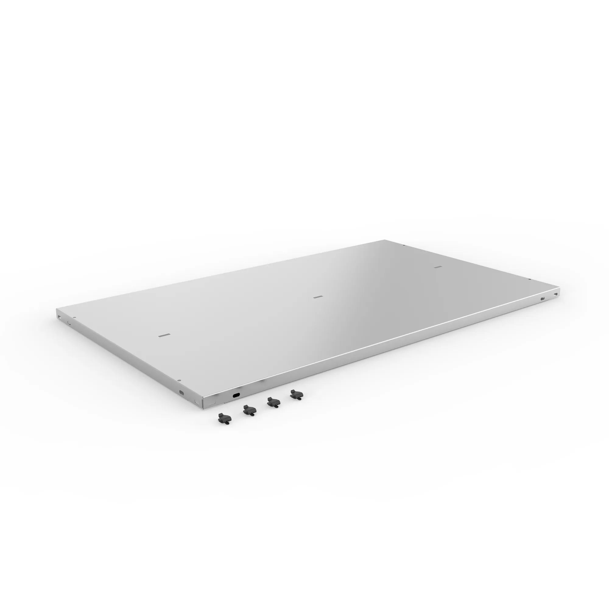 META CLIP COMPACT, Abdeckboden, 1000 x 600 mm, verzinkt, mit Fachbodenträgern – Ansicht in Blickhöhe