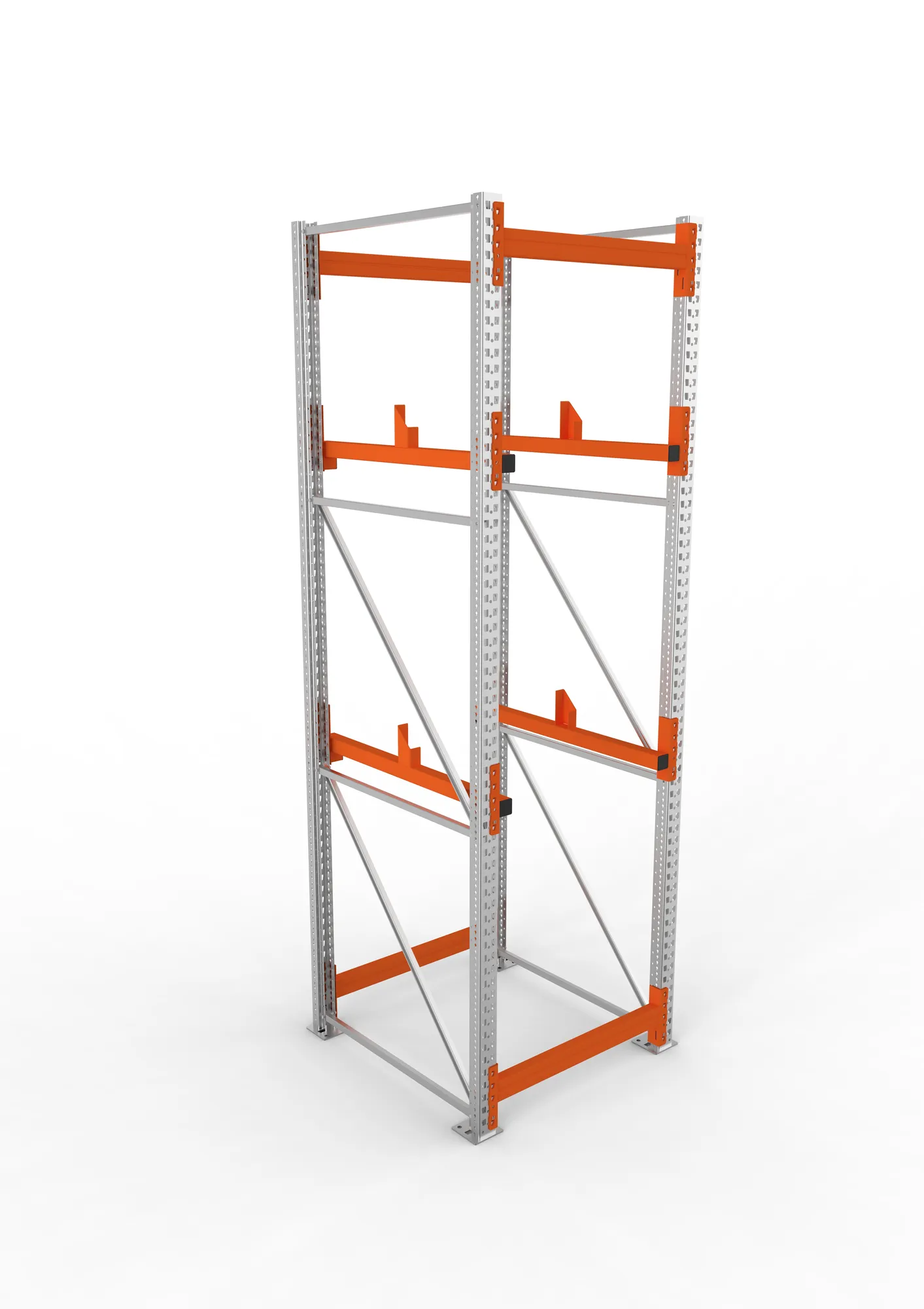 META MULTIPAL, Kabeltrommelregal, Grundregal, 3300 x 900 x 1100 mm, Feldlast 4000 kg, 2 Ebenen, Typ 1, verzinkt – Ansicht von oben