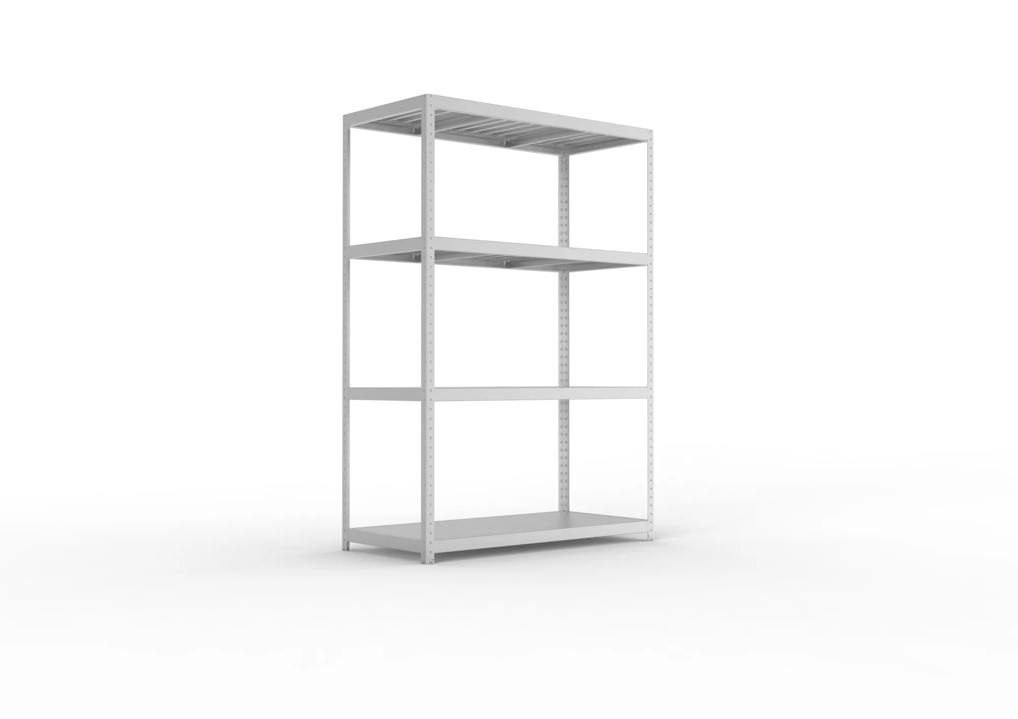 META SPEED-RACK, Weitspannregal, 2470 x 1700 x 800 mm, Fachlast 500 kg, Stahlpaneelböden, 4 Ebenen – Ansicht in Blickhöhe