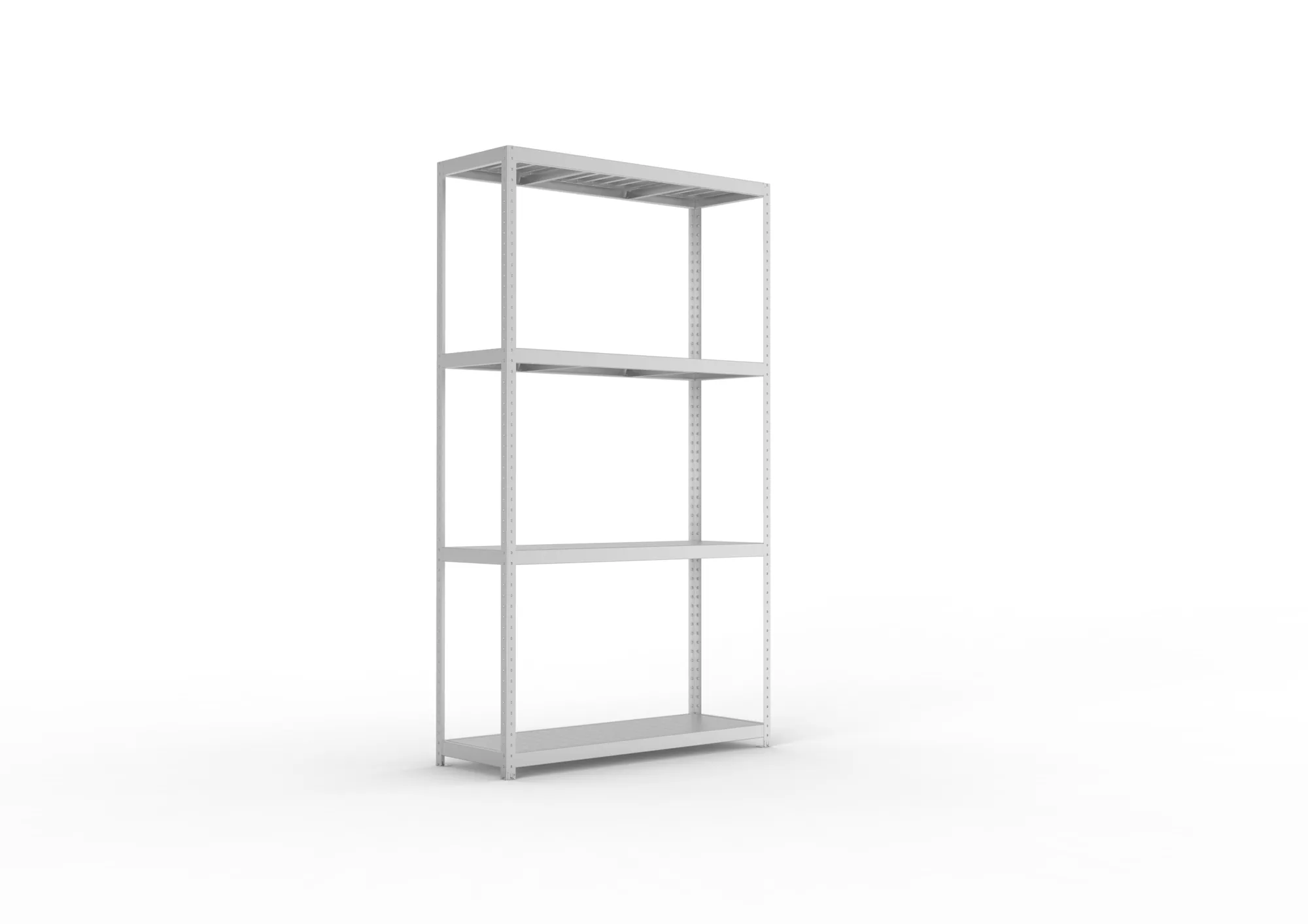 META SPEED-RACK, Weitspannregal, 2970 x 1700 x 600 mm, Fachlast 500 kg, Stahlpaneelböden, 4 Ebenen – Ansicht in Blickhöhe
