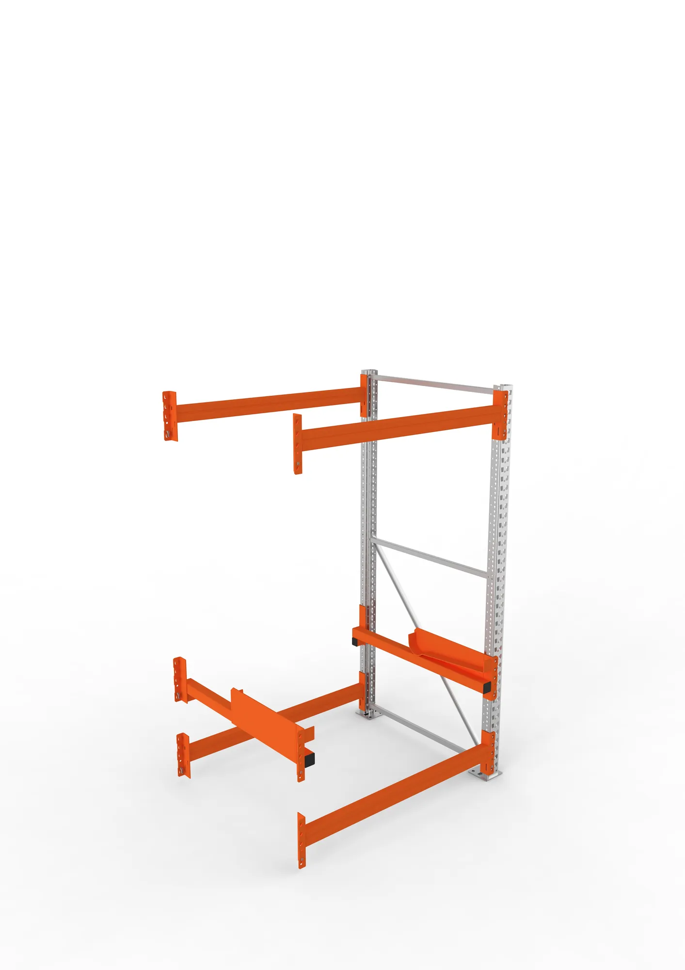 META MULTIPAL, Kabeltrommelregal, Anbauregal, 2200 x 1300 x 1100 mm, Feldlast 4000 kg, 2 Ebenen, Typ 2, verzinkt – Ansicht von oben