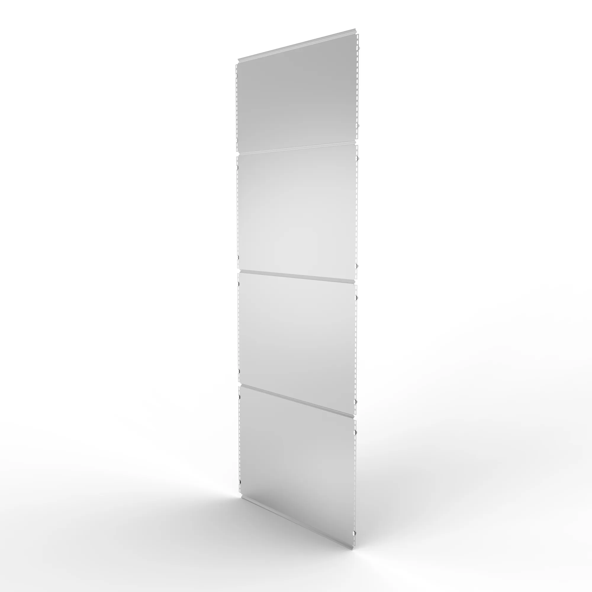 META CLIP, Vollblech-Rückwand, 2500 x 1000 mm, verzinkt – Ansicht in Blickhöhe