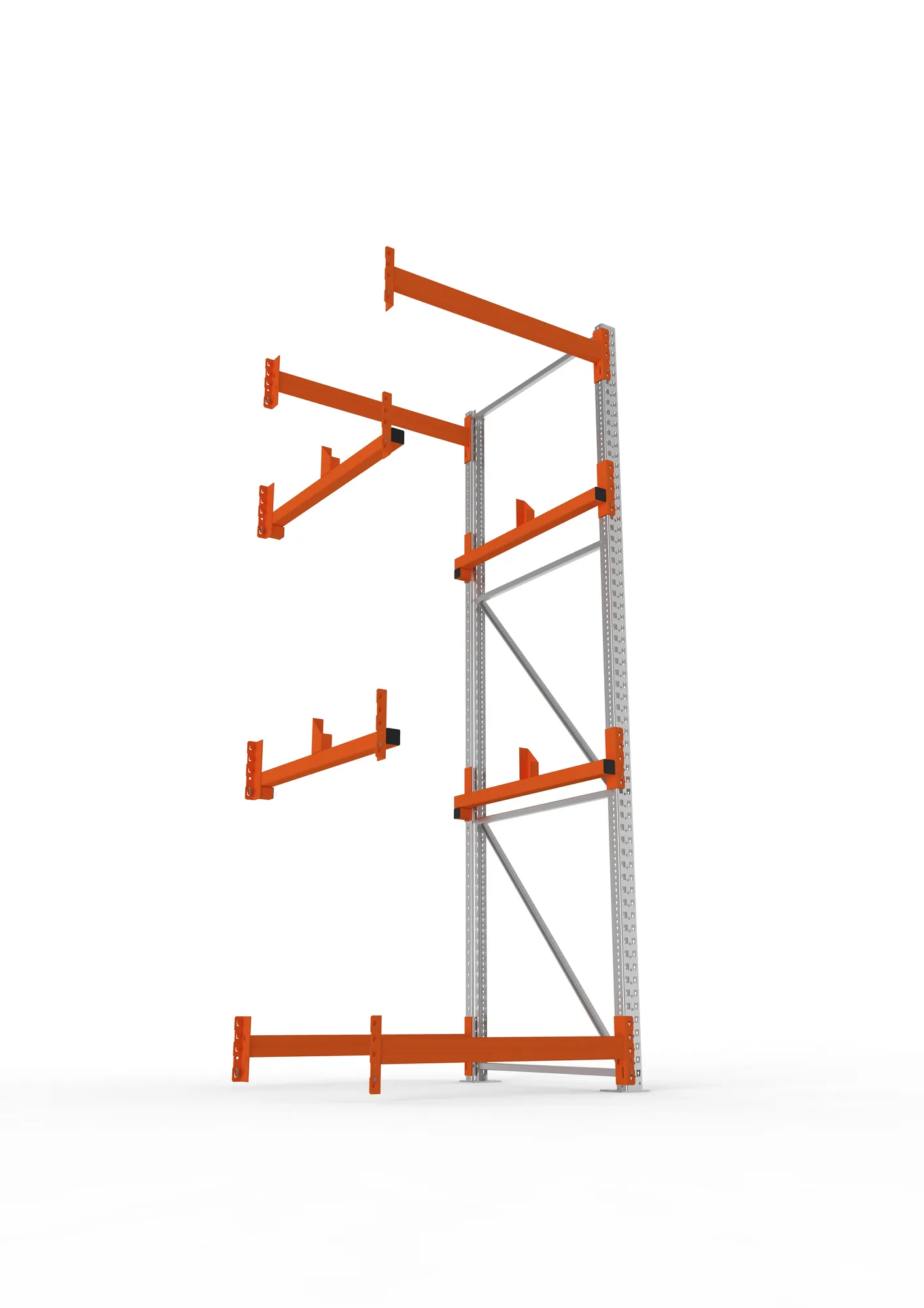 META MULTIPAL, Kabeltrommelregal, Anbauregal, 3300 x 1100 x 1100 mm, Feldlast 4000 kg, 2 Ebenen, Typ 1, verzinkt – Ansicht von unten