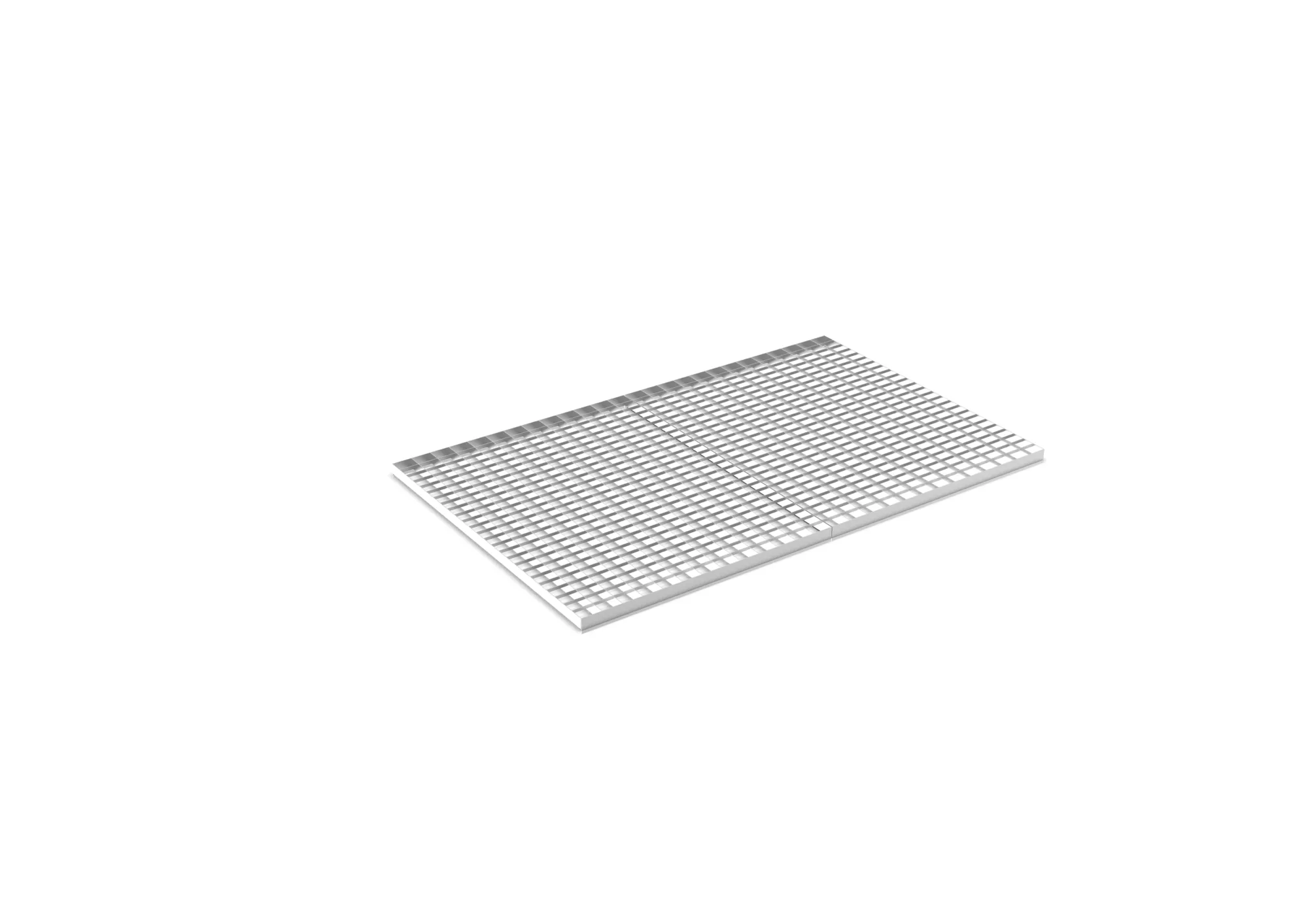 META MULTIPAL, Gitterrostboden aufgelegt, 1825 x 1100 mm, 500 kg/m², feuerverzinkt – Ansicht in Blickhöhe