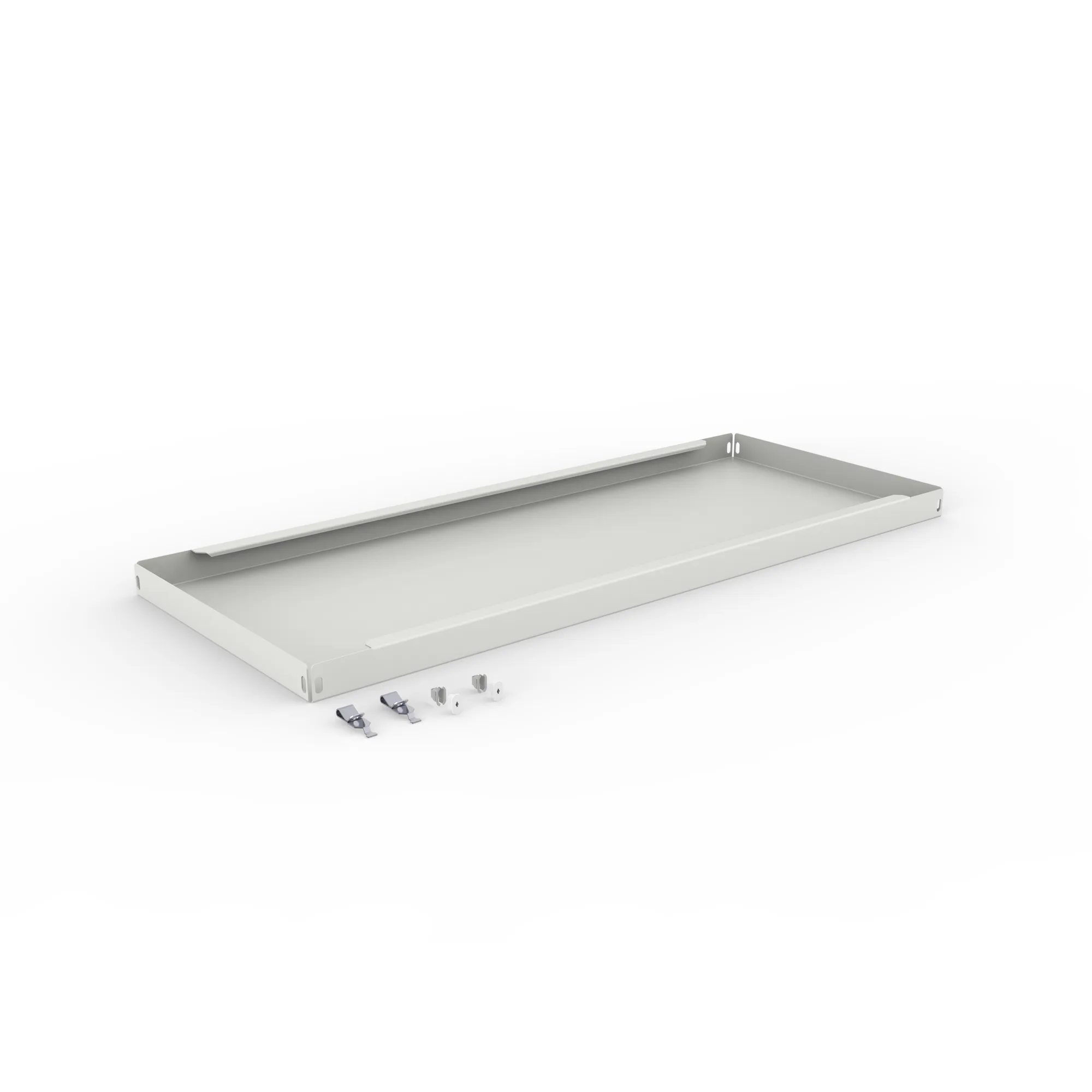 META CLIP, Schubladen-Abdeckboden, 1000 x 400 mm, RAL 7035, mit Fachbodenträgern