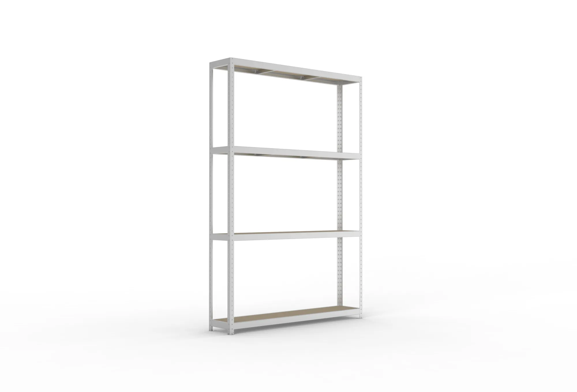 META SPEED-RACK, Weitspannregal, 2970 x 2000 x 400 mm, Fachlast 500 kg, Spanplattenböden, 4 Ebenen – Ansicht in Blickhöhe