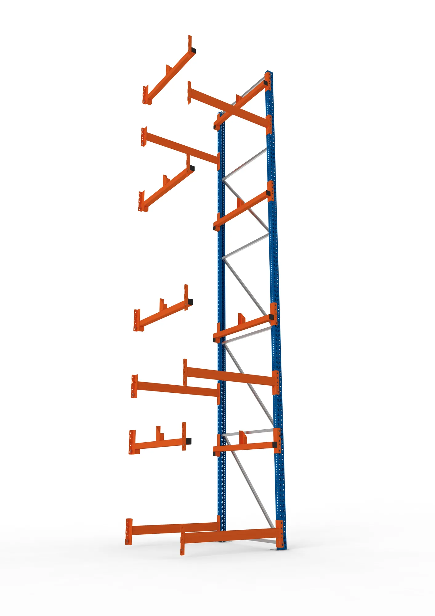META MULTIPAL, Kabeltrommelregal, Anbauregal, 5500 x 1100 x 1100 mm, Feldlast 5500 kg, 2 Ebenen, Typ 1, RAL 5010 – Ansicht von unten