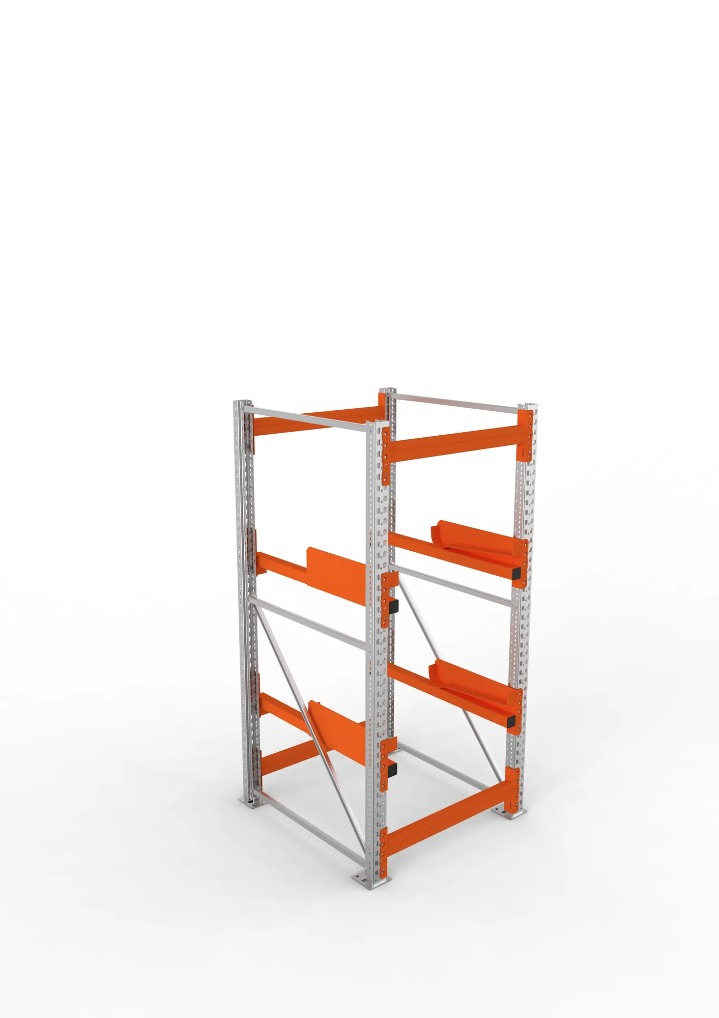META MULTIPAL, Kabeltrommelregal, Grundregal, 2200 x 900 x 1100 mm, Feldlast 4000 kg, 2 Ebenen, Typ 2, verzinkt – Ansicht von oben