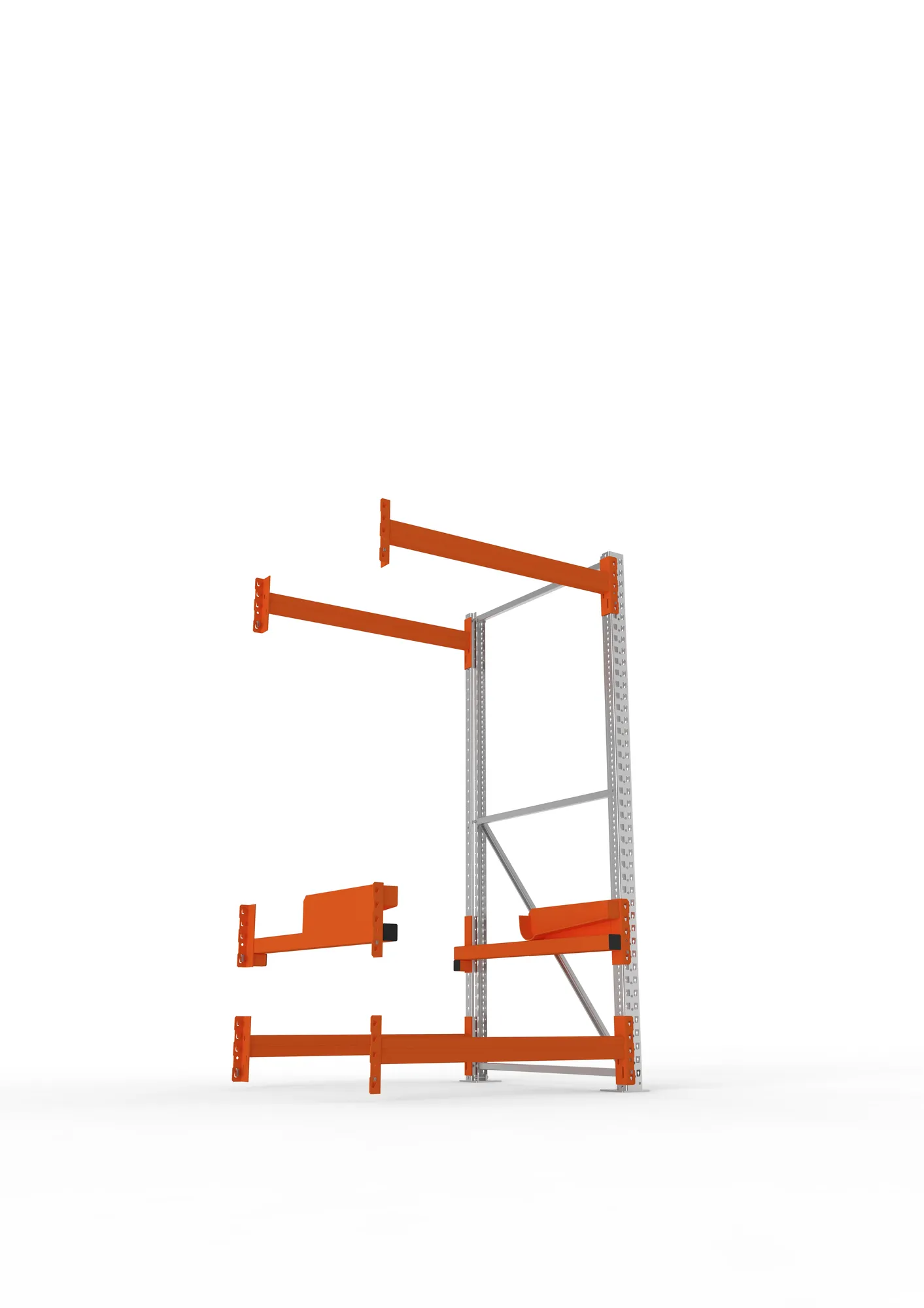 META MULTIPAL, Kabeltrommelregal, Anbauregal, 2200 x 1100 x 1100 mm, Feldlast 4000 kg, 2 Ebenen, Typ 2, verzinkt – Ansicht von unten