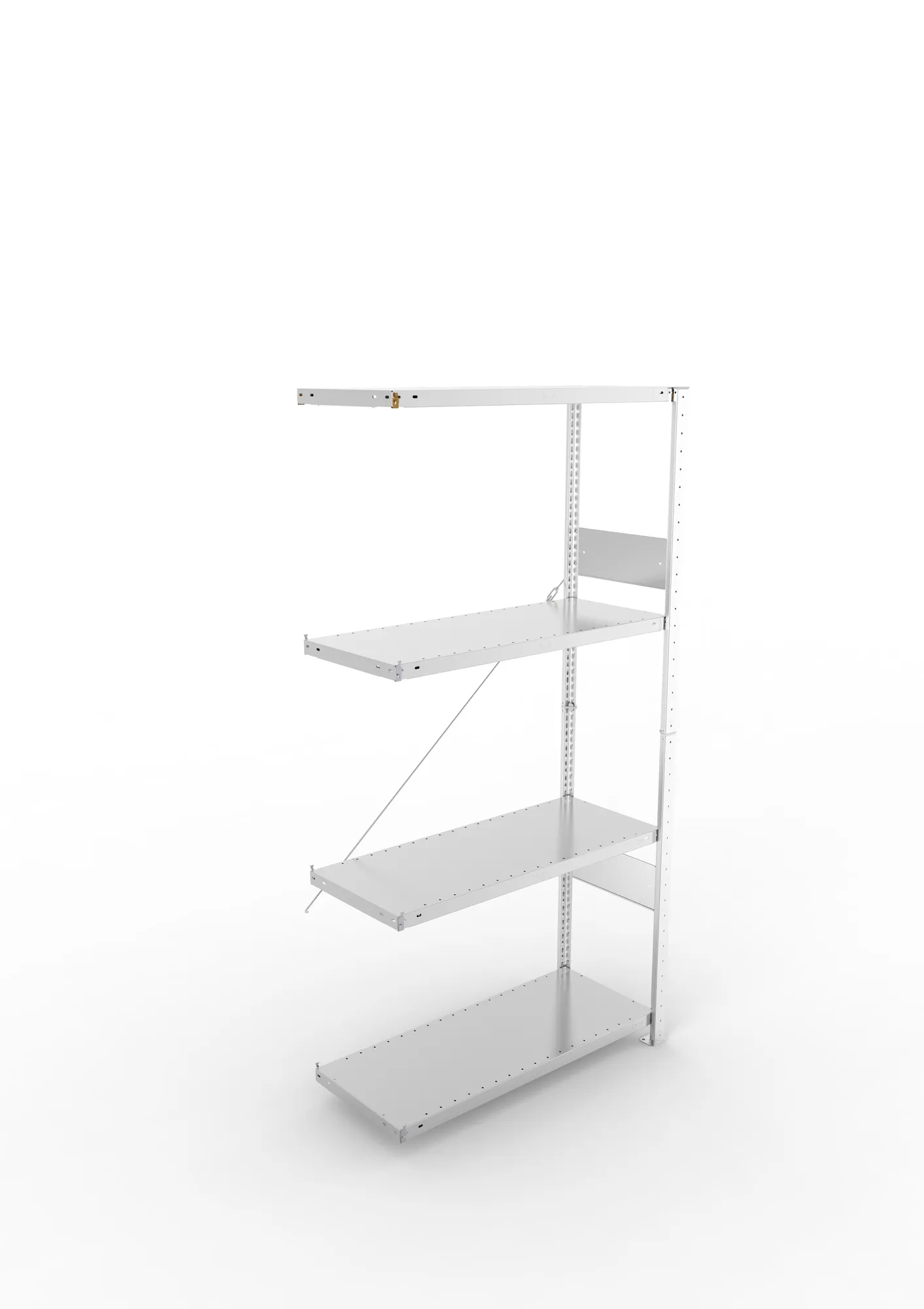 META CLIP SPLIT, Fachbodenregal, Anbauregal, 2000 x 1000 x 400 mm, Fachlast 150 kg, 4 Ebenen, verzinkt – Ansicht von oben